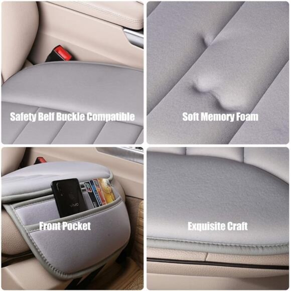 Car Seat Cushion Memory Foam Driver Pad Non Slip Comfort Office Chair Vehicle - Picture 3 of 7